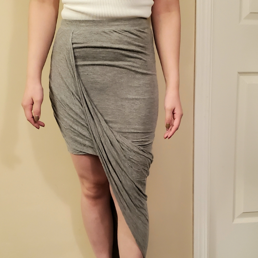 BOGO🔥 ASYMMETRICAL GREY SKIRT